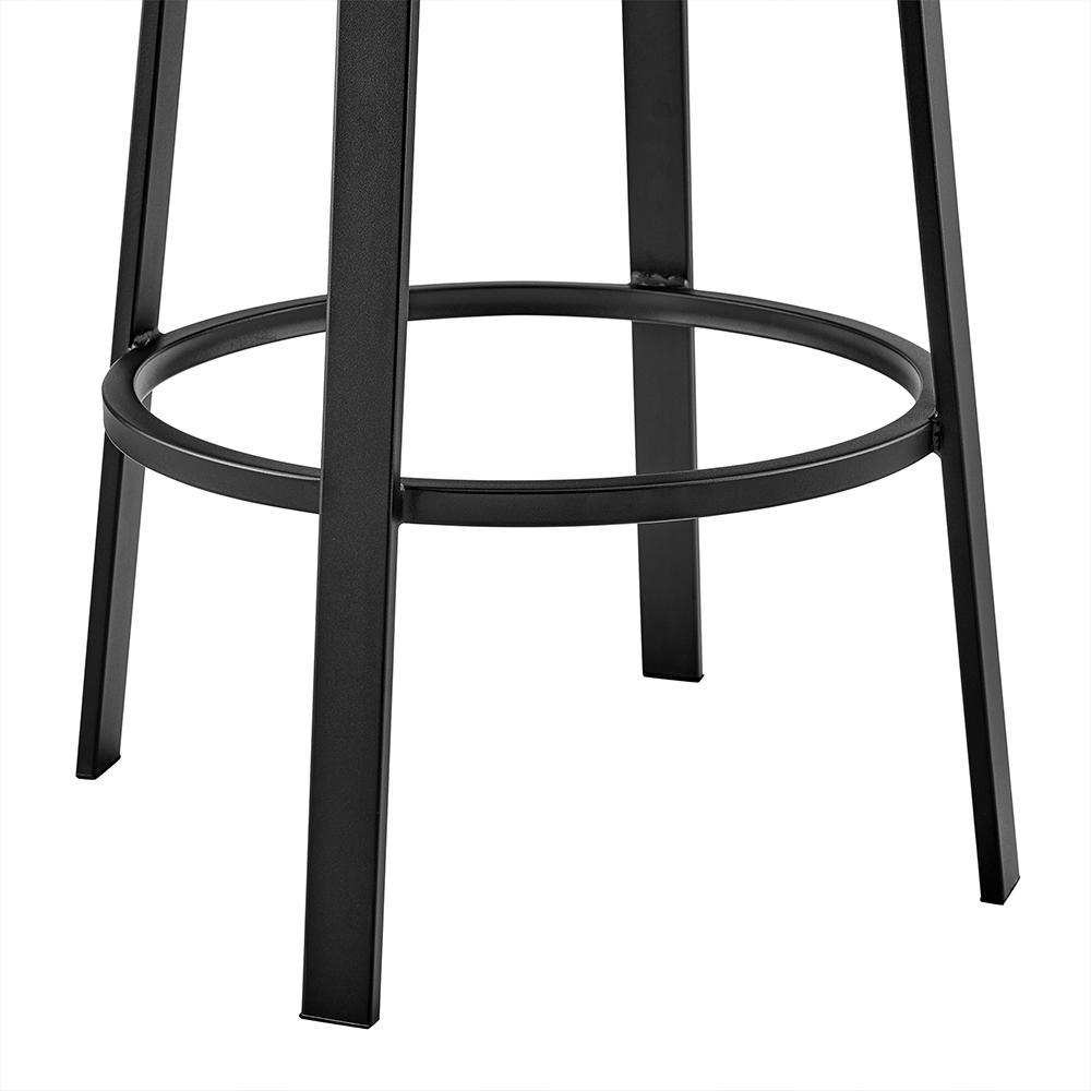Dalza Swivel Counter or Bar Stool in Black Finish with Grey Faux Leather. Picture 7
