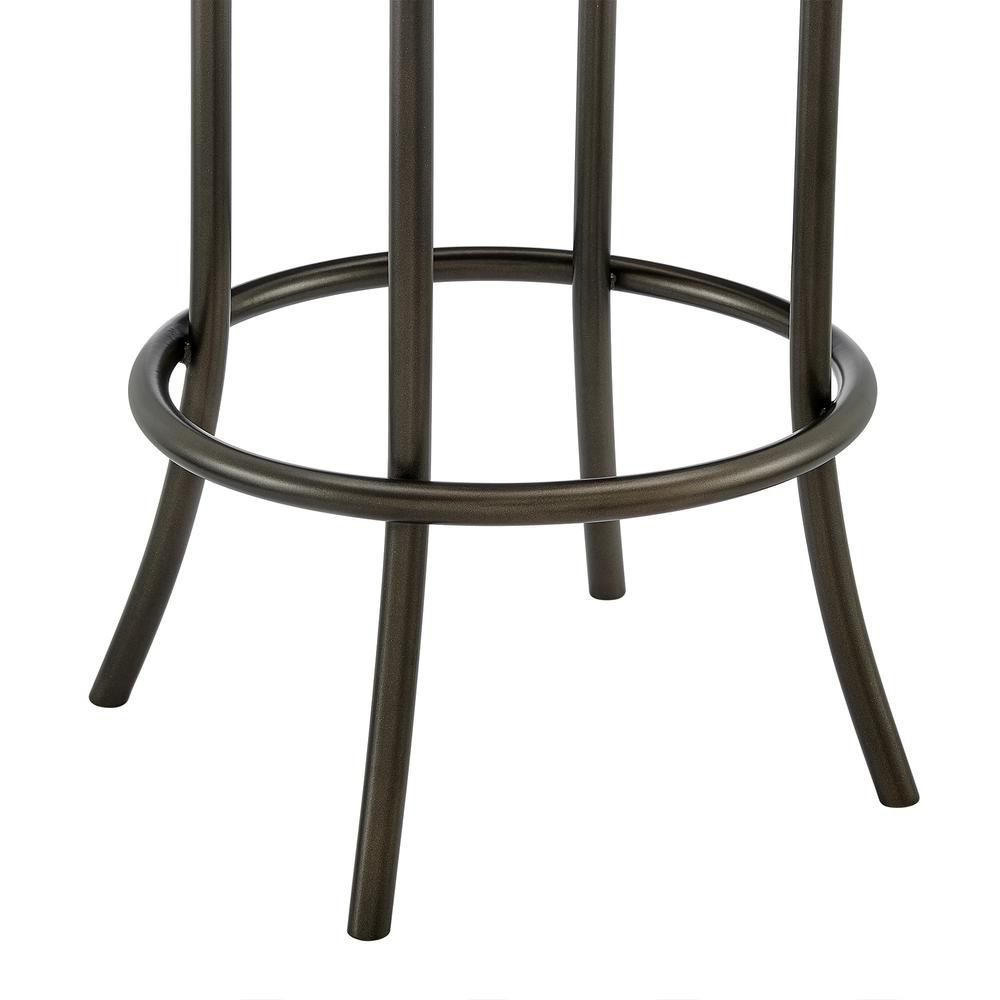 Rees Swivel Counter or Bar Stool in Mocha Finish with Brown Faux Leather. Picture 7