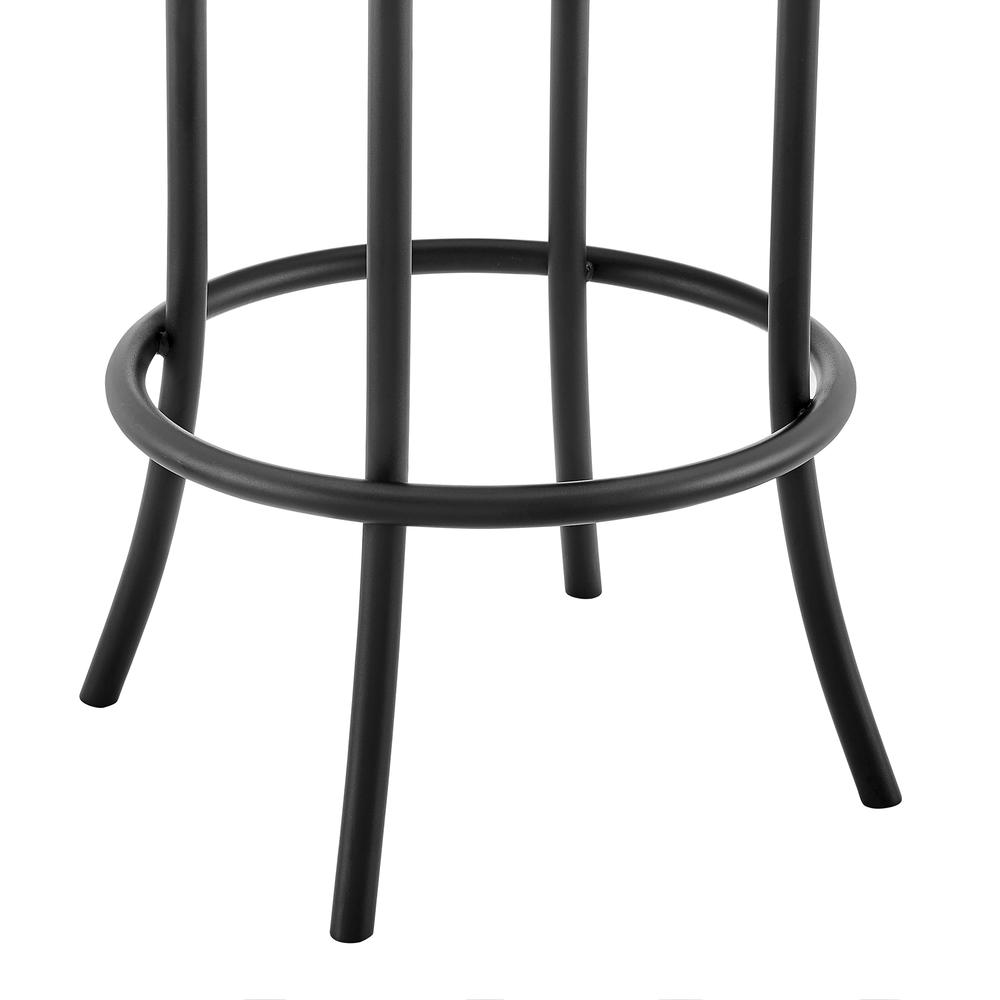 Rees Swivel Counter or Bar Stool in Black Finish with Grey Faux Leather. Picture 7