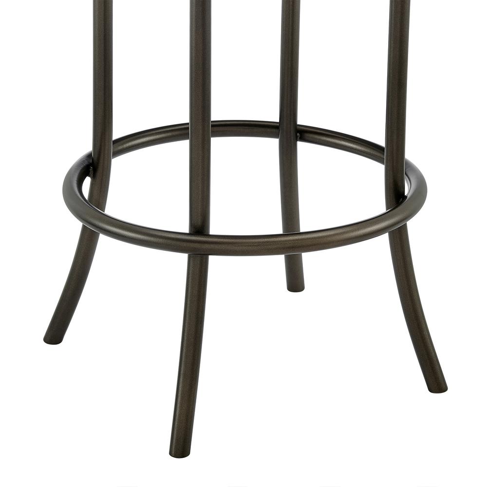 Natya Swivel Counter or Bar Stool in Mocha Finish with Brown Faux Leather. Picture 7