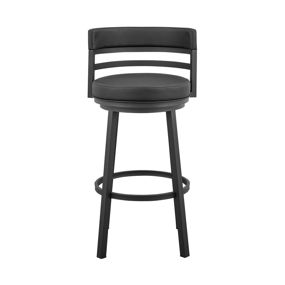 Titana 26" Counter Height Swivel Black Faux Leather and Metal Bar Stool. The main picture.