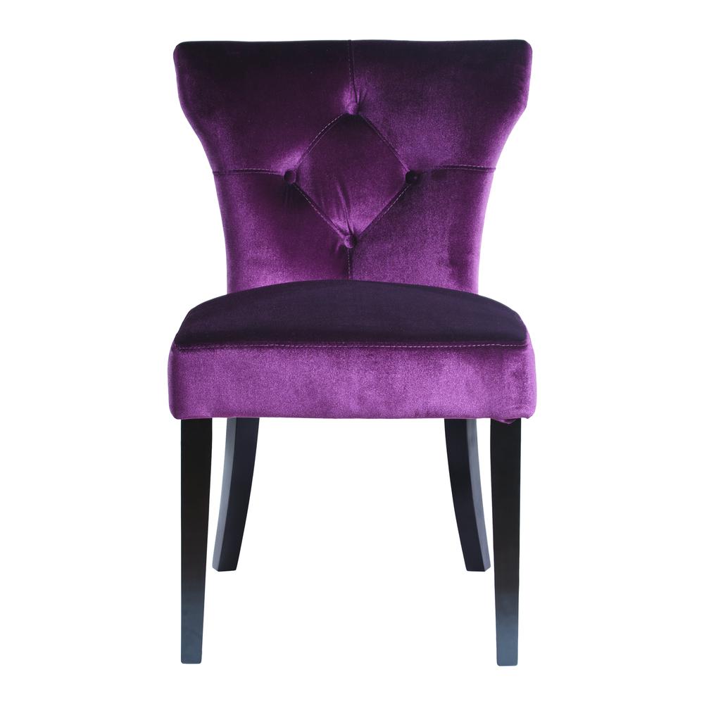 Armen Living Elise Side Chair in Purple Velvet - Set of 2. Picture 2