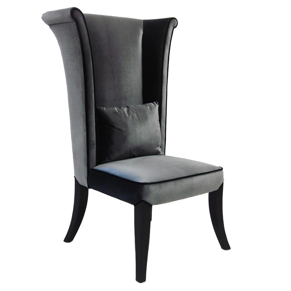 Hatter Dining Chair In Gray Rich Velvet. The main picture.