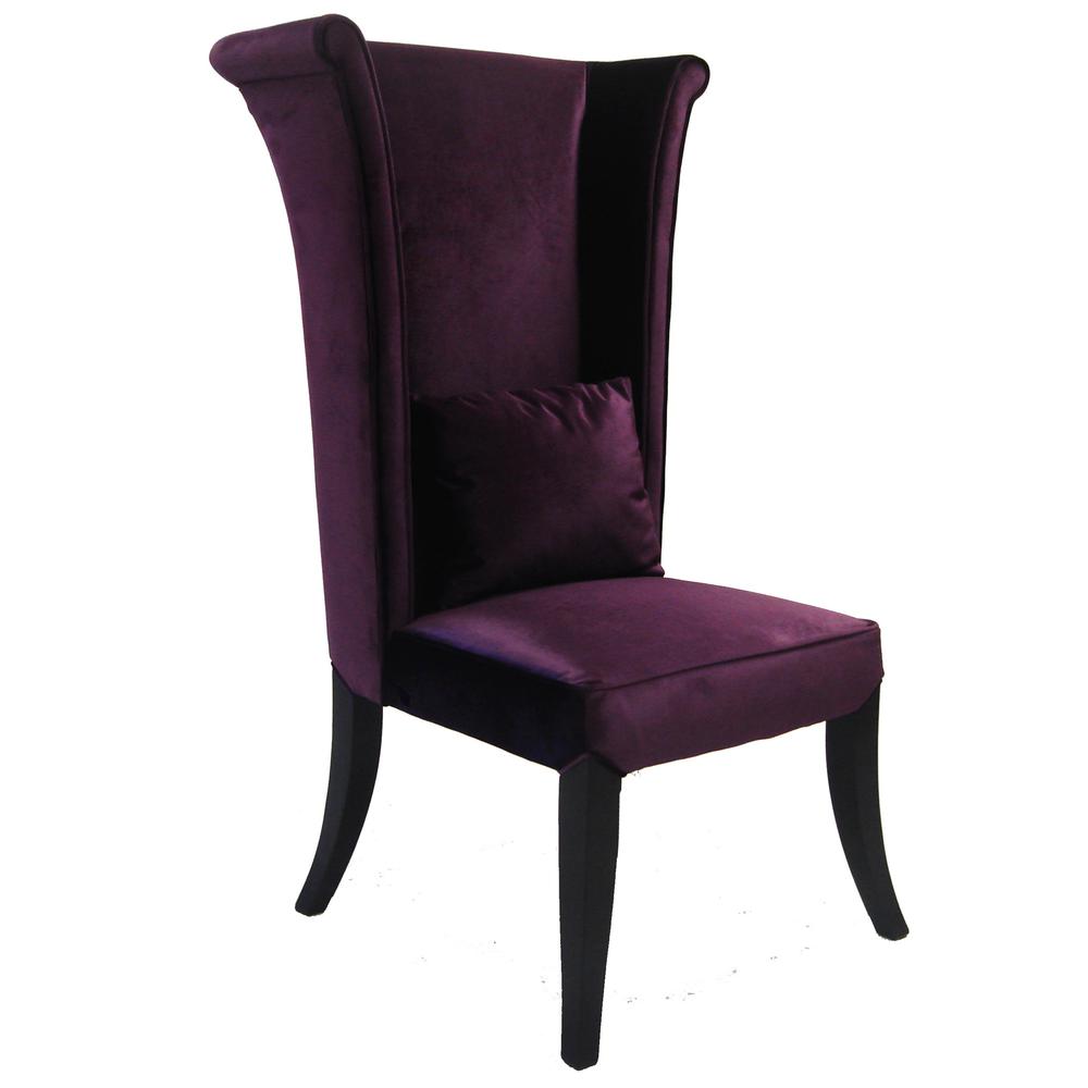 Armen Living Mad Hatter Dining Chair In Purple Rich Velvet. Picture 1