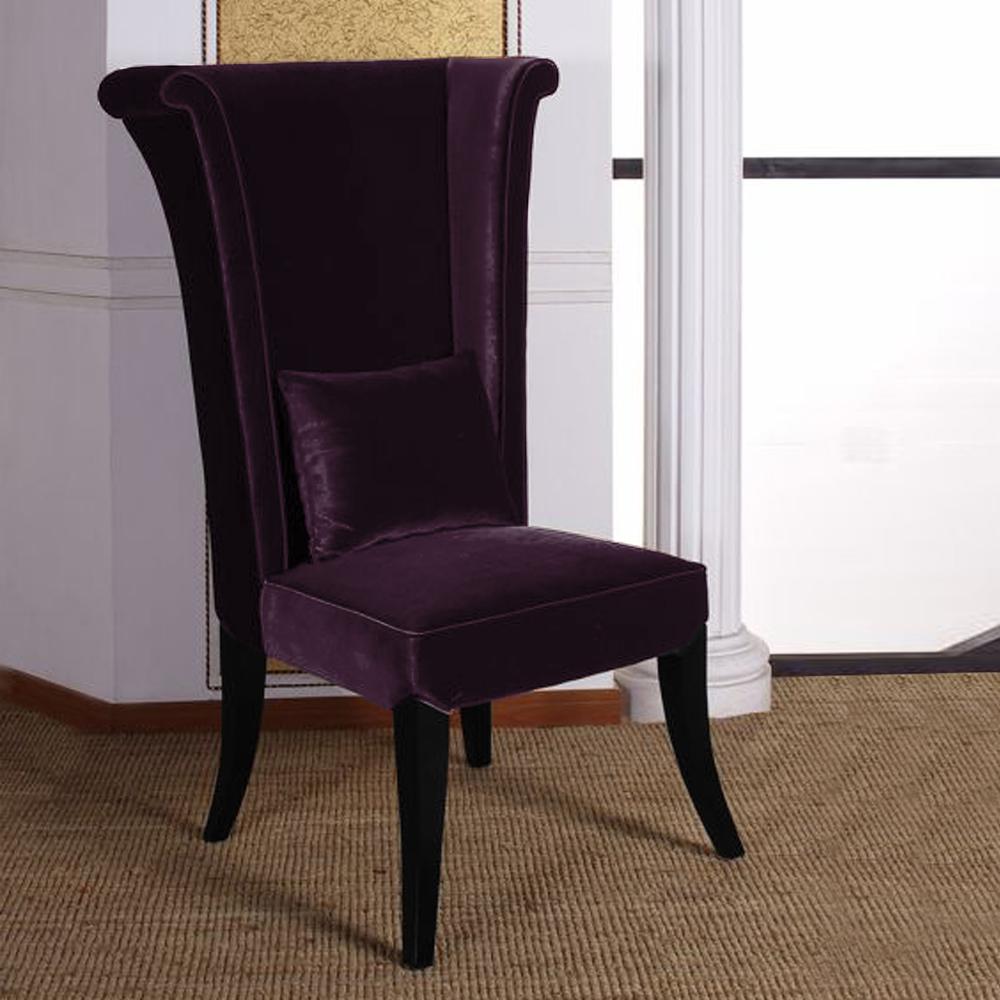 Armen Living Mad Hatter Dining Chair In Purple Rich Velvet. Picture 5