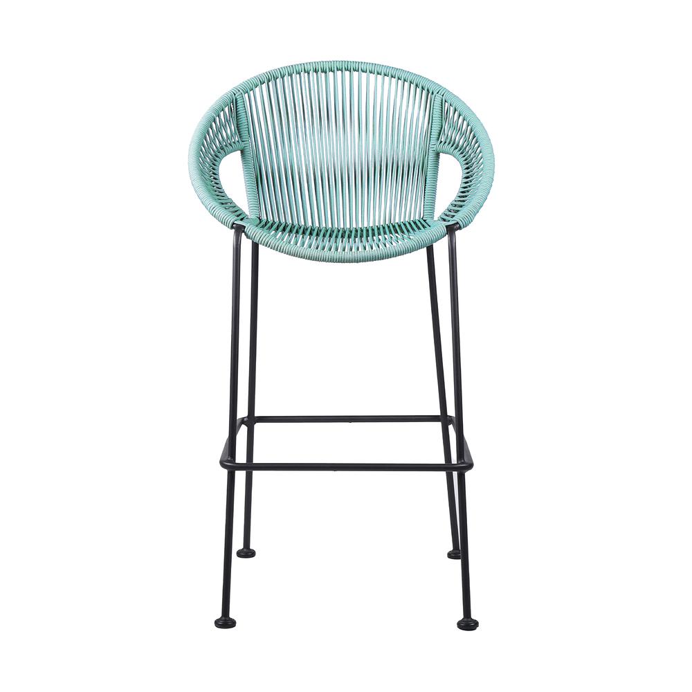 Acapulco 26" Indoor Outdoor Steel Bar Stool with Wasabi Rope. Picture 1