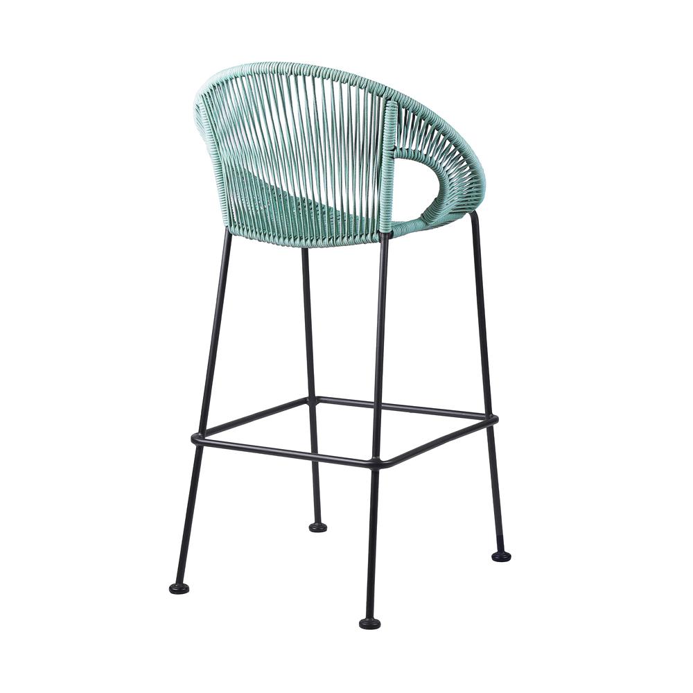 Acapulco 26" Indoor Outdoor Steel Bar Stool with Wasabi Rope. Picture 2