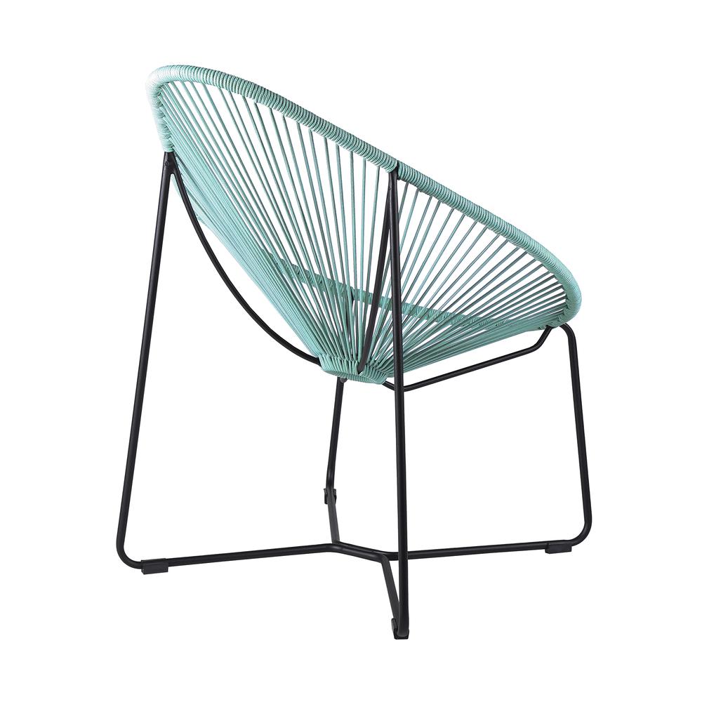 Acapulco Indoor Outdoor Steel Papasan Lounge Chair with Wasabi Rope. Picture 2