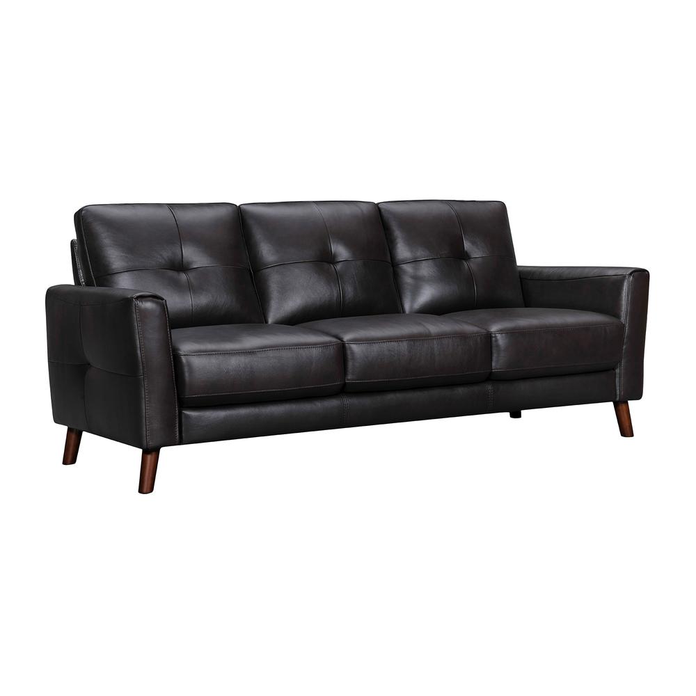 Almafi 82" Brown Leather Sofa. Picture 2