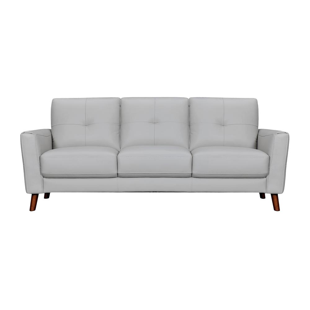 Almafi 82" Dove Gray Leather Sofa. Picture 1