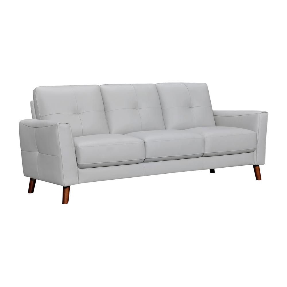 Almafi 82" Dove Gray Leather Sofa. Picture 2