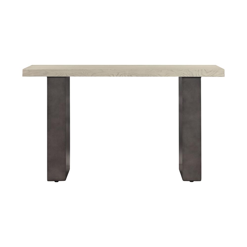 Abbey Concrete and Grey Oak Wood Console Table. Picture 1
