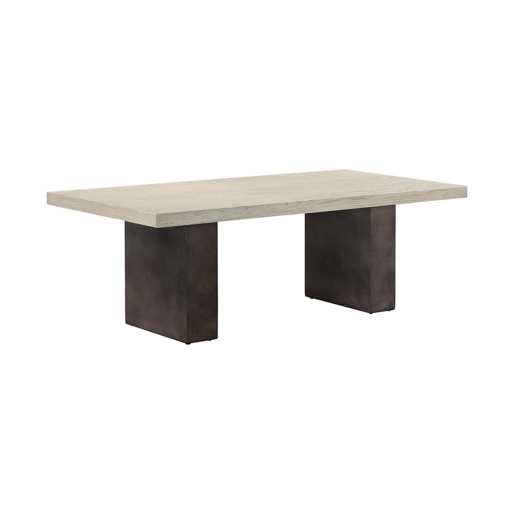 Abbey Concrete and Grey Oak Wood Coffee Table. Picture 1