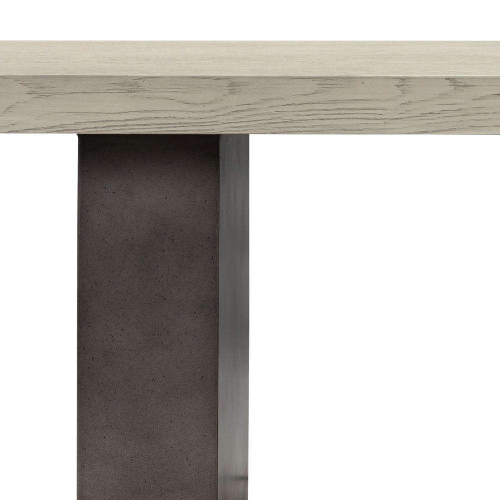 Abbey Concrete and Grey Oak Wood Dining Table. Picture 2