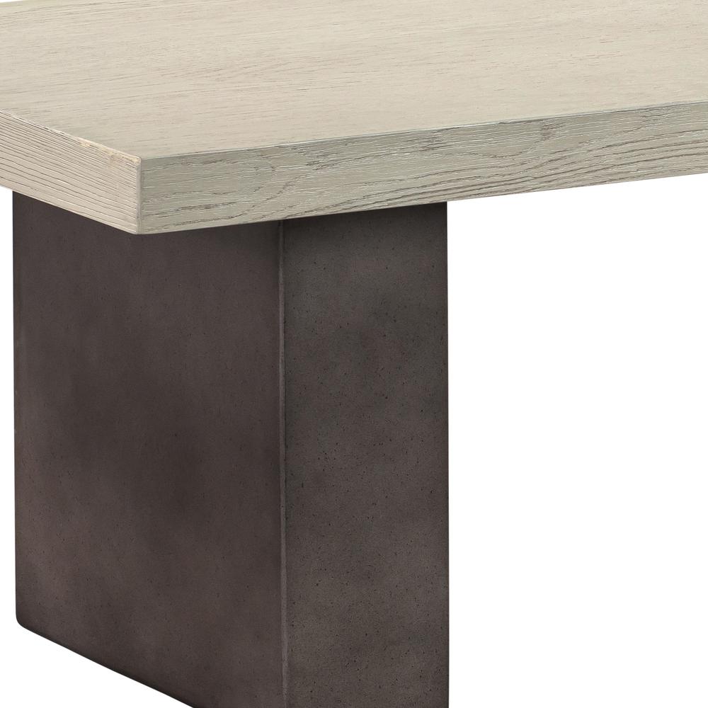Abbey Concrete and Grey Oak Wood Dining Table. Picture 3