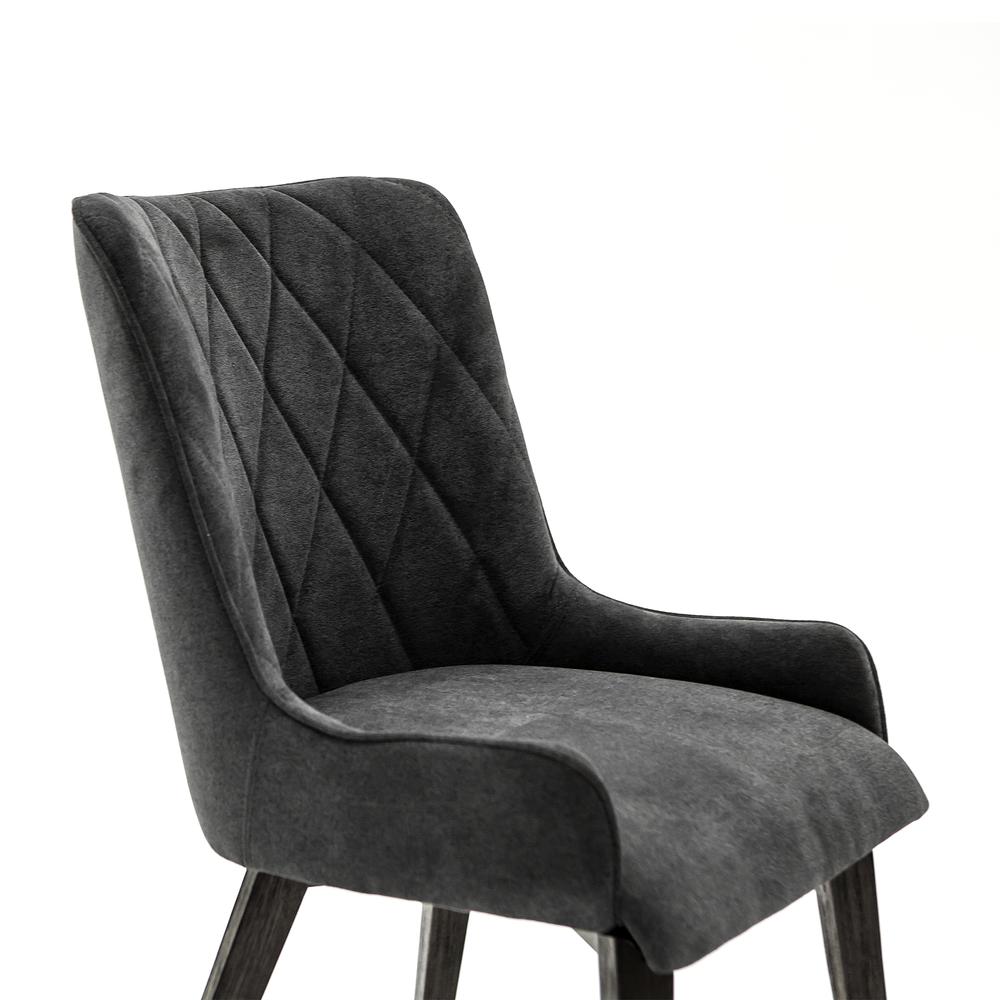 Alana Charcoal Upholstered Dining Chair - Set of 2. Picture 3