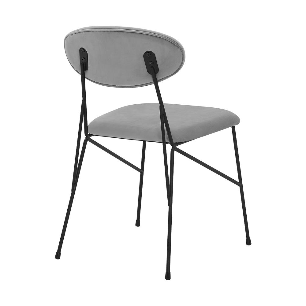 Alice Grey Velvet and Metal Dining Room Chairs - Set of 2. Picture 4