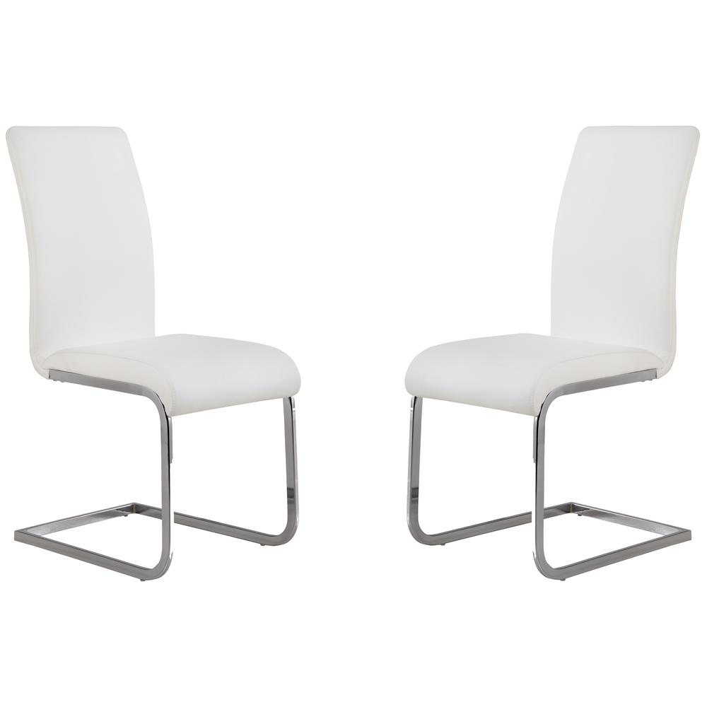 Armen Living Amanda White Side Chair - Set of 2. Picture 1