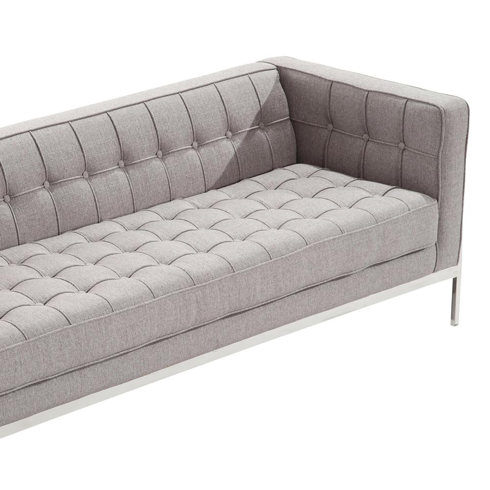 Contemporary Sofa In Gray Tweed and Stainless Steel. Picture 3