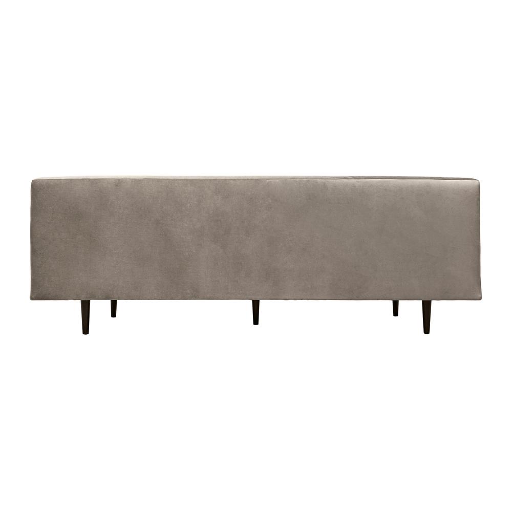 Annabelle 80" Fossil Gray Velvet Sofa with Black Wood Legs. Picture 4