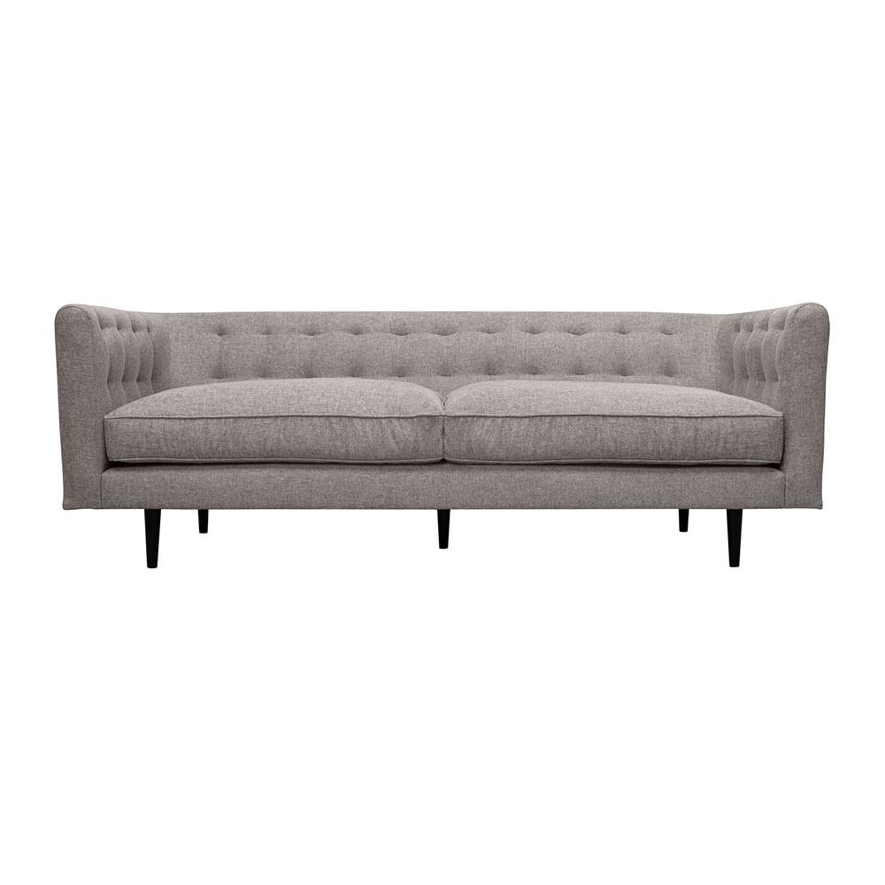 Annabelle 80" Gray Fabric Sofa with Black Wood Legs. Picture 1