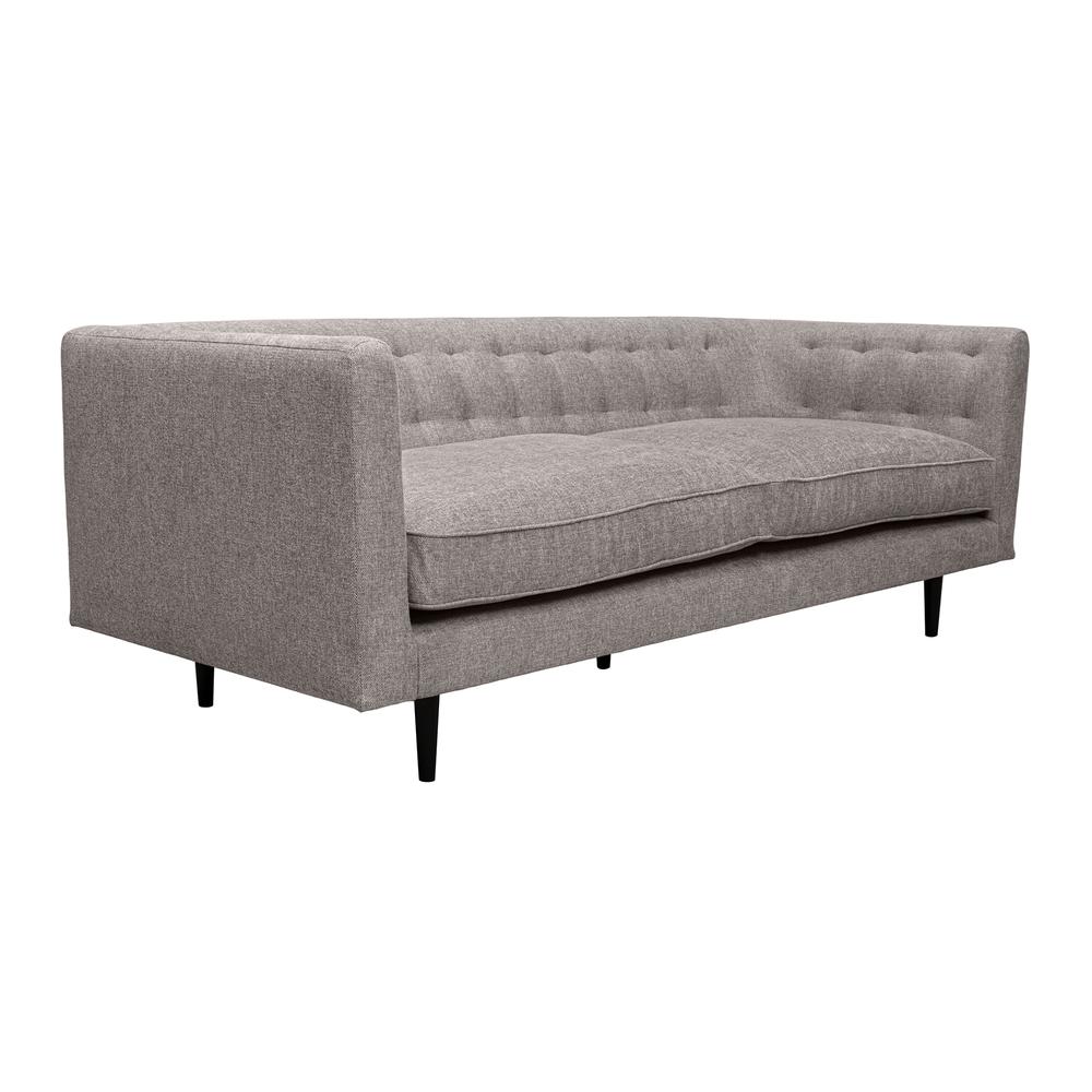 Annabelle 80" Gray Fabric Sofa with Black Wood Legs. Picture 2