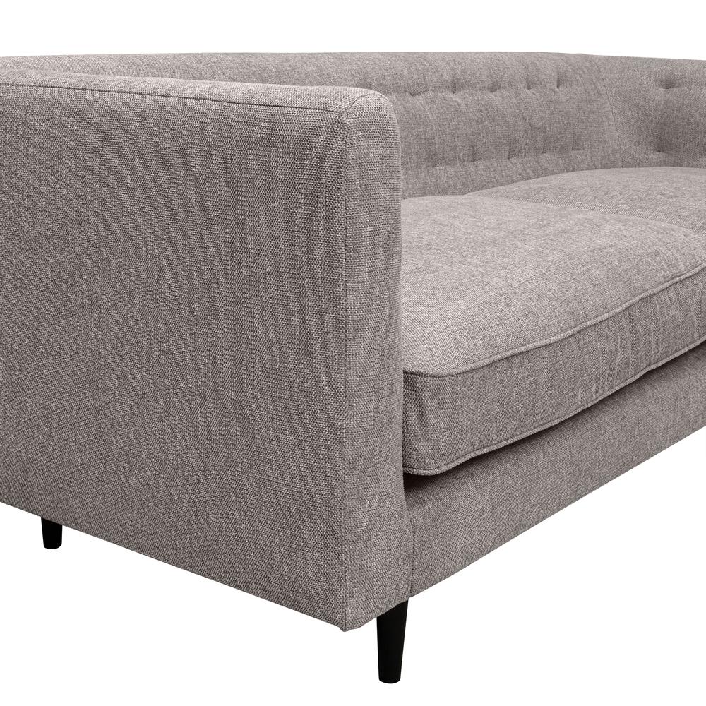 Annabelle 80" Gray Fabric Sofa with Black Wood Legs. Picture 6