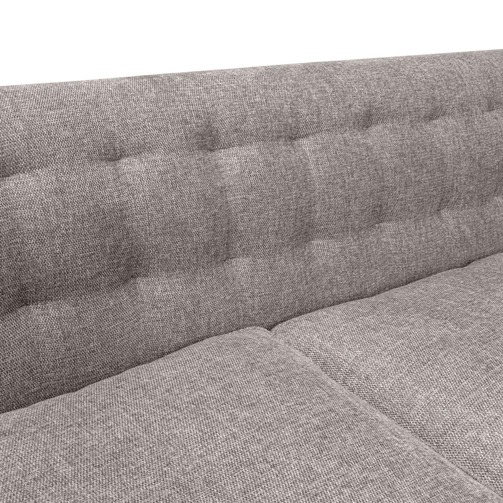 Annabelle 80" Gray Fabric Sofa with Black Wood Legs. Picture 7