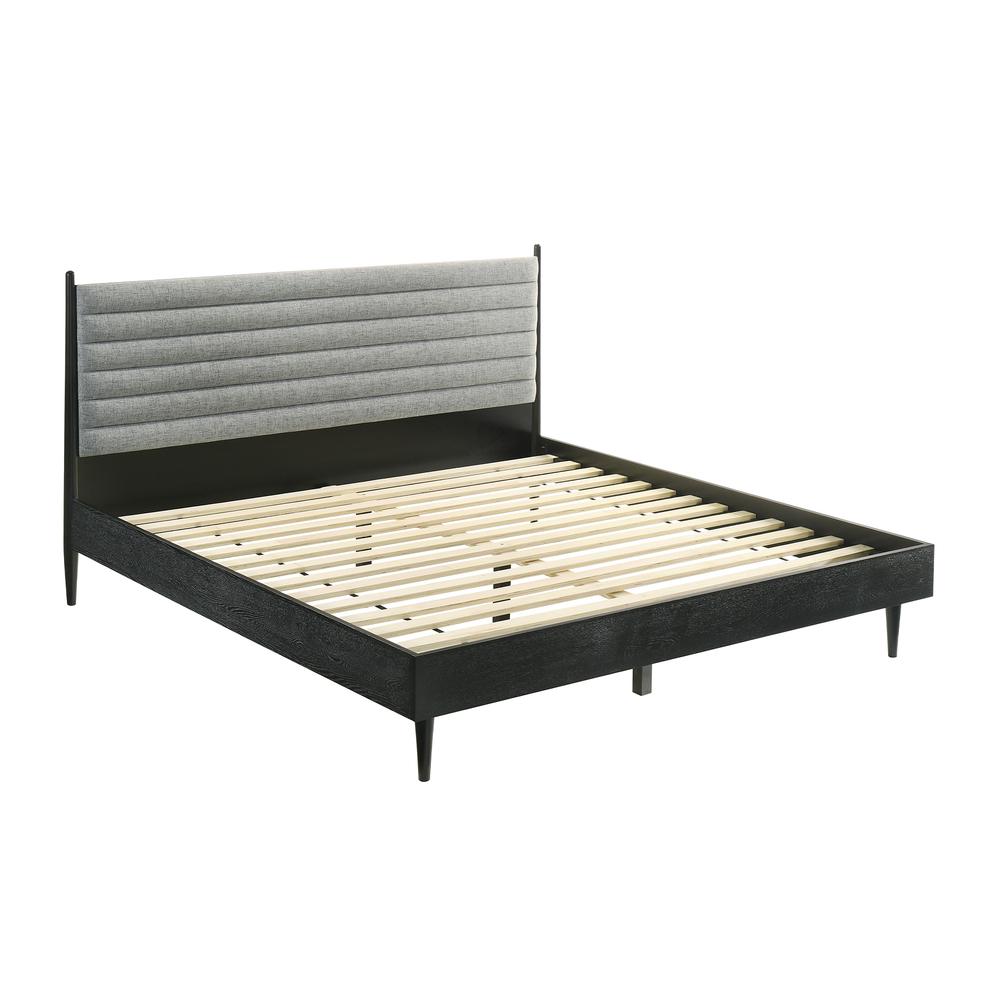 Artemio King Platform Wood Bed Frame in Black Finish. Picture 2
