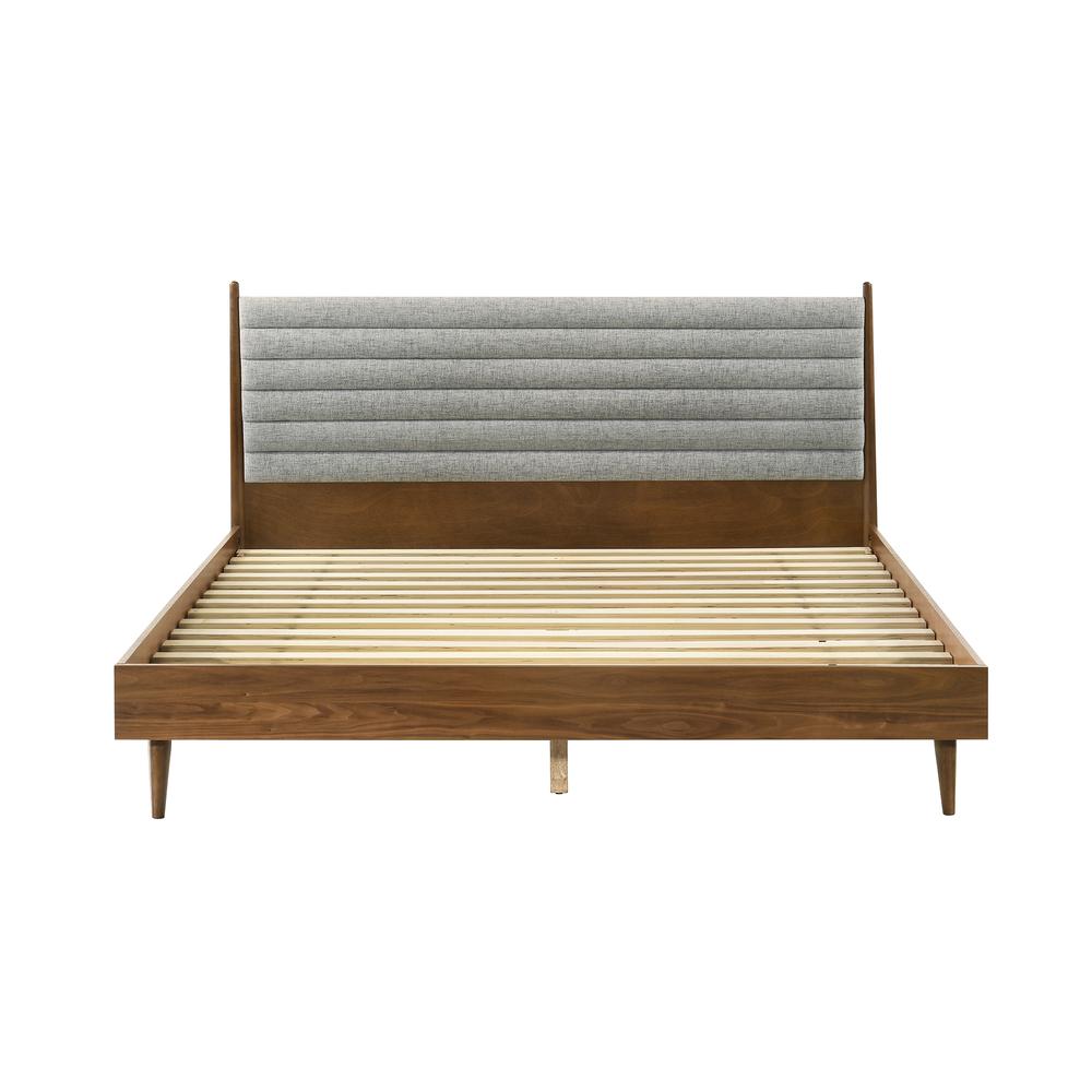 Artemio King Platform Wood Bed Frame in Walnut Finish. Picture 3