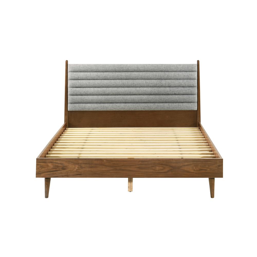 Artemio Queen Platform Wood Bed Frame in Walnut Finish. Picture 3