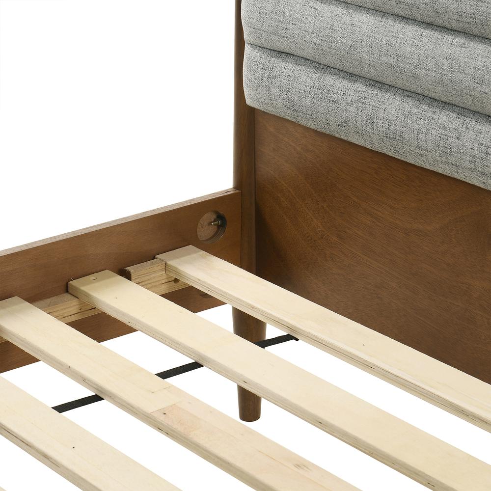 Artemio Queen Platform Wood Bed Frame in Walnut Finish. Picture 8