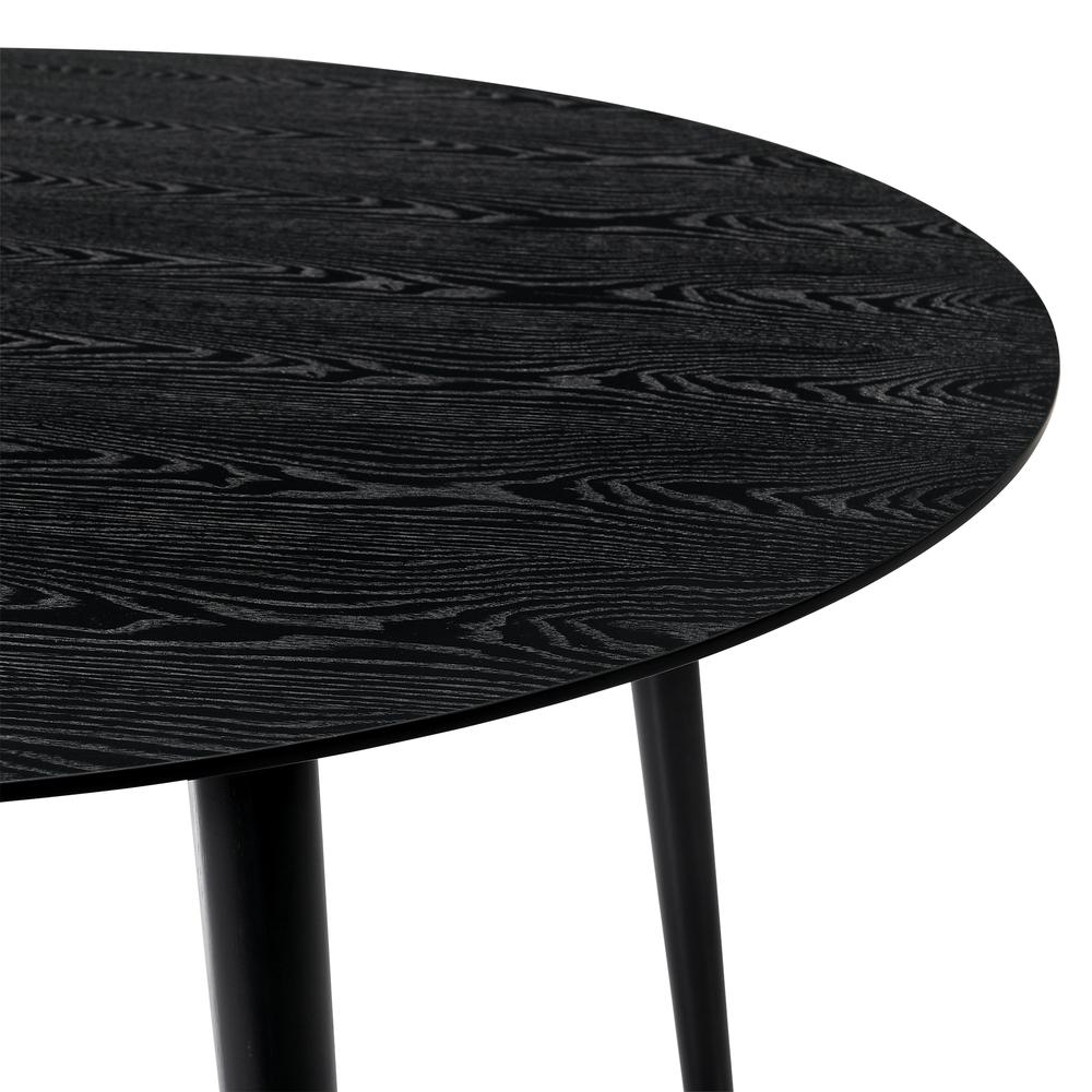 Arcadia 42" Round Dining Table in Black Wood. Picture 3