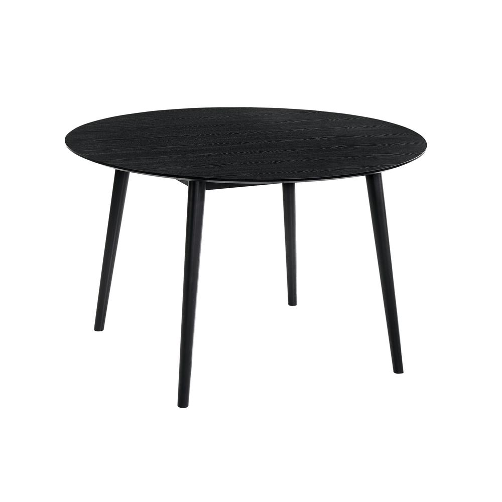 Arcadia 48" Round Dining Table in Black Wood. Picture 1