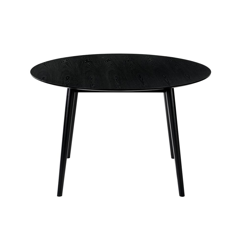 Arcadia 48" Round Dining Table in Black Wood. Picture 2