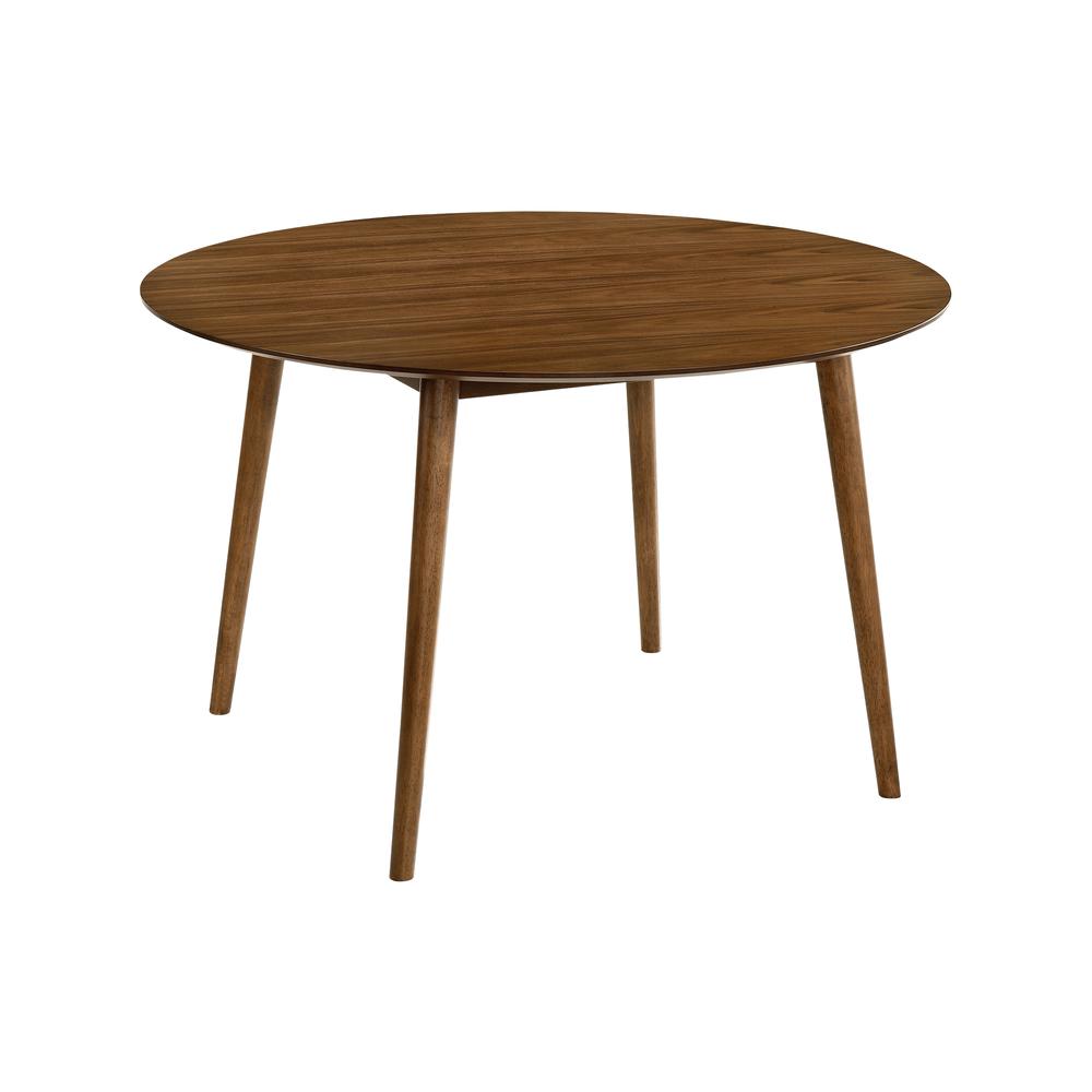 Arcadia 48" Round Dining Table in Walnut Wood. Picture 1