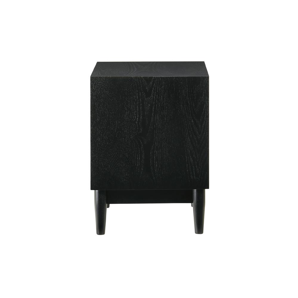 Artemio 2 Drawer Wood Nightstand with Shelf in Black Finish. Picture 6