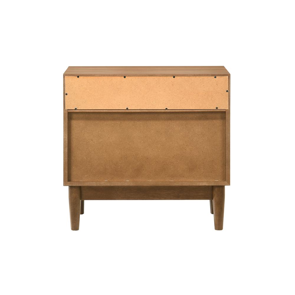 Artemio 2 Drawer Wood Nightstand with Shelf in Walnut Finish. Picture 5