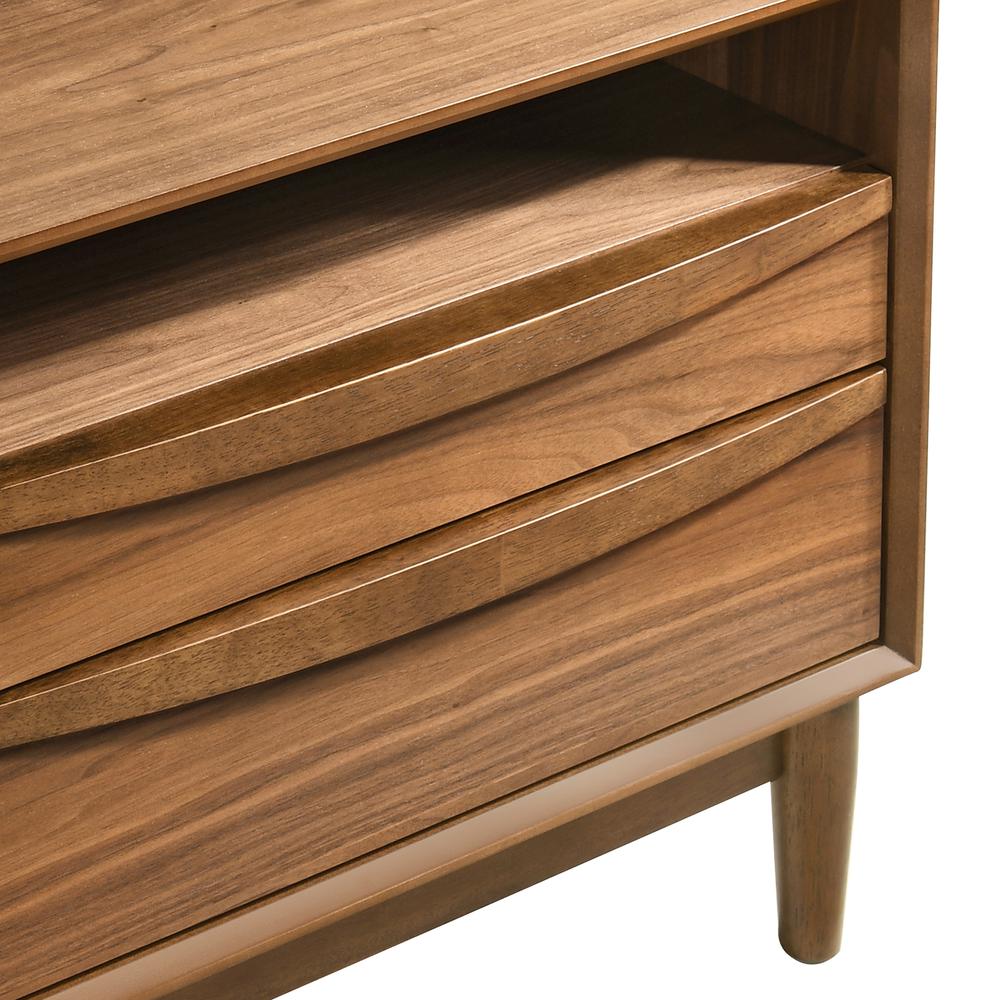 Artemio 2 Drawer Wood Nightstand with Shelf in Walnut Finish. Picture 7