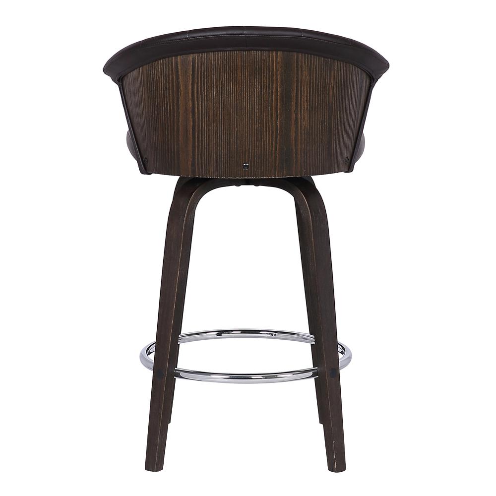 Ashley Wood Back 26" Swivel Brown Faux Leather Bar Stool. Picture 5