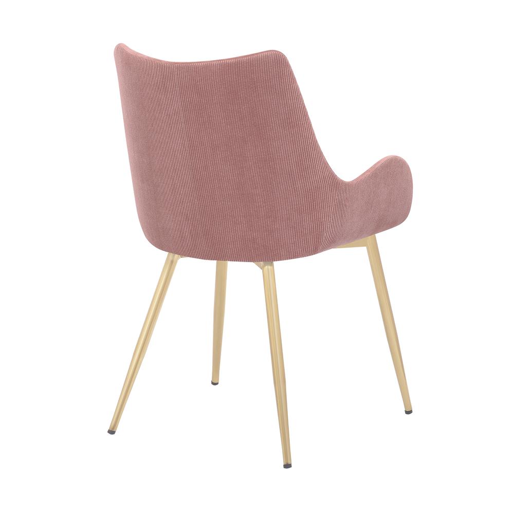 Avery Pink Fabric Dining Room Chair with Gold Legs. Picture 4