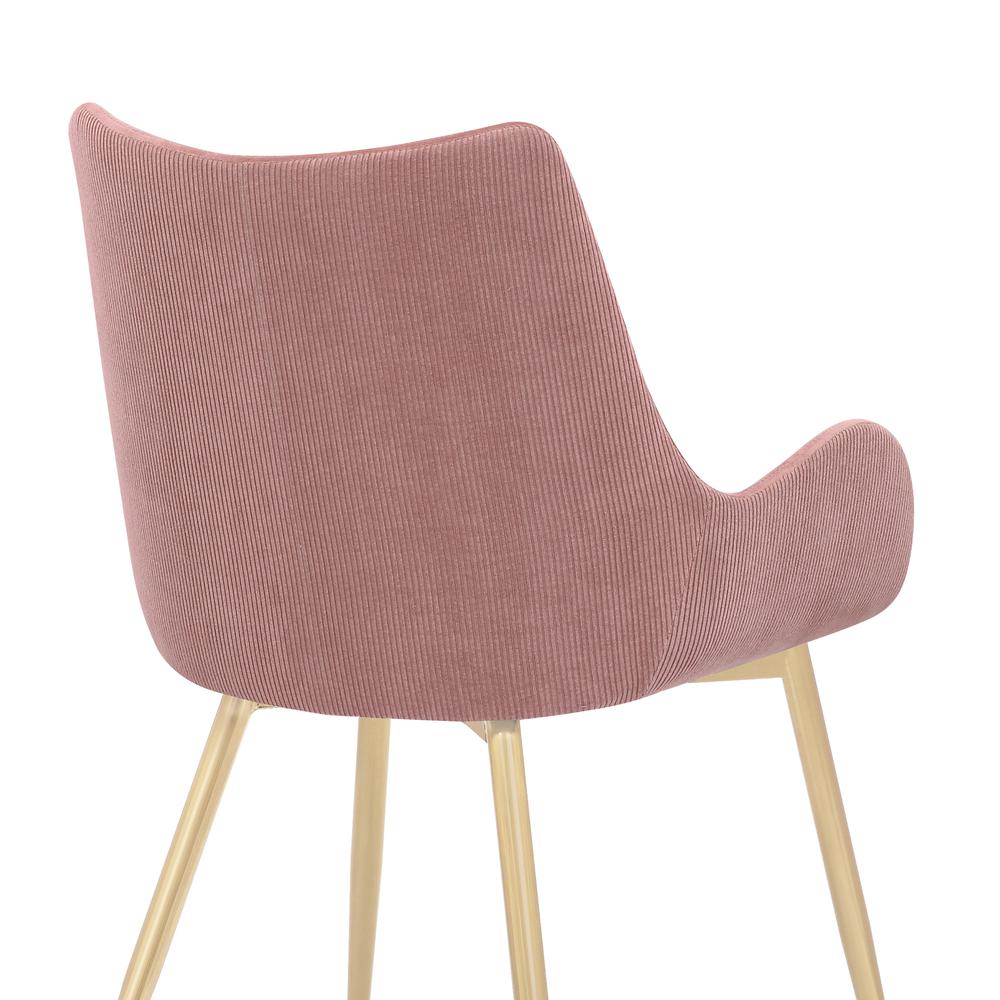 Avery Pink Fabric Dining Room Chair with Gold Legs. Picture 7