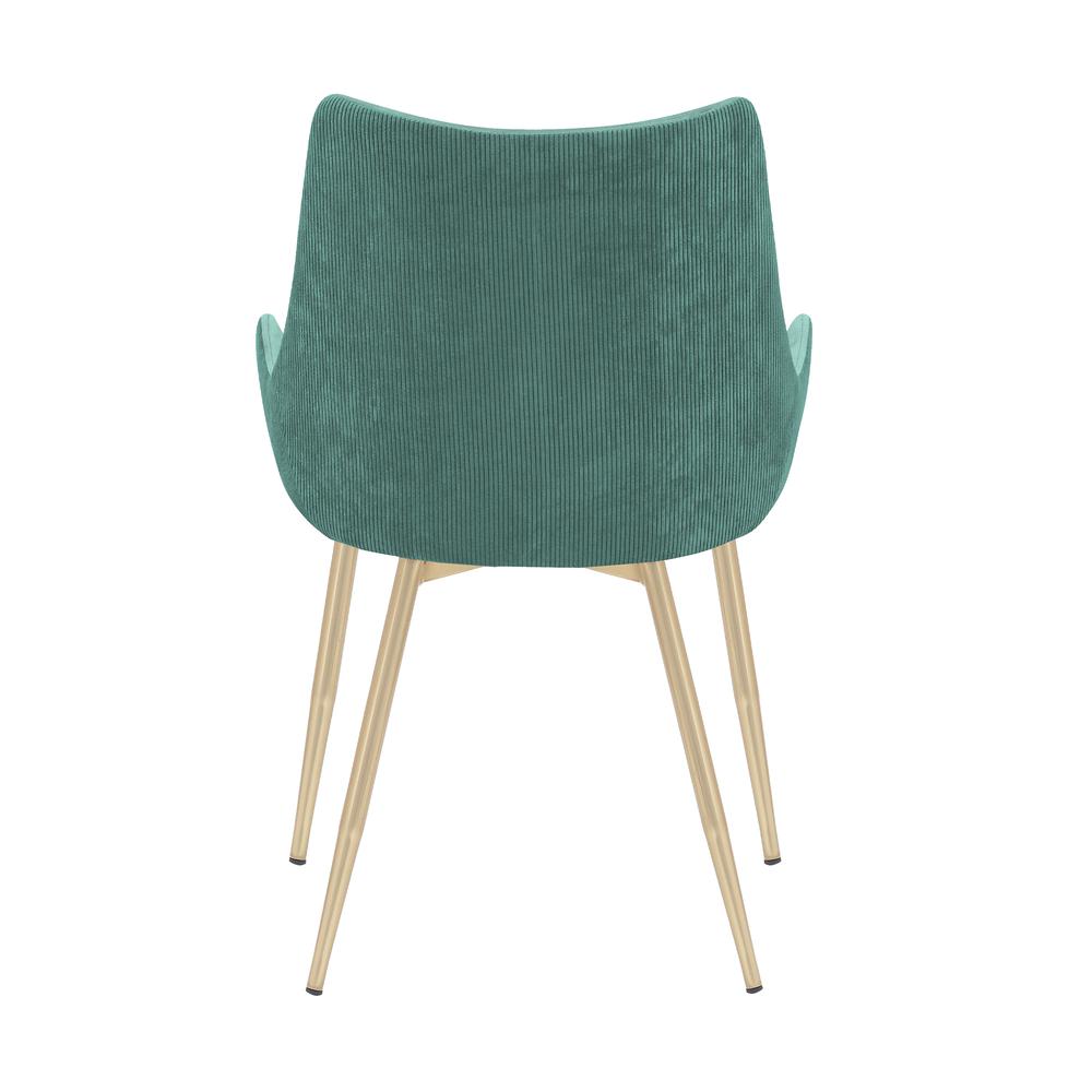 Avery Teal Fabric Dining Room Chair with Gold Legs. Picture 4
