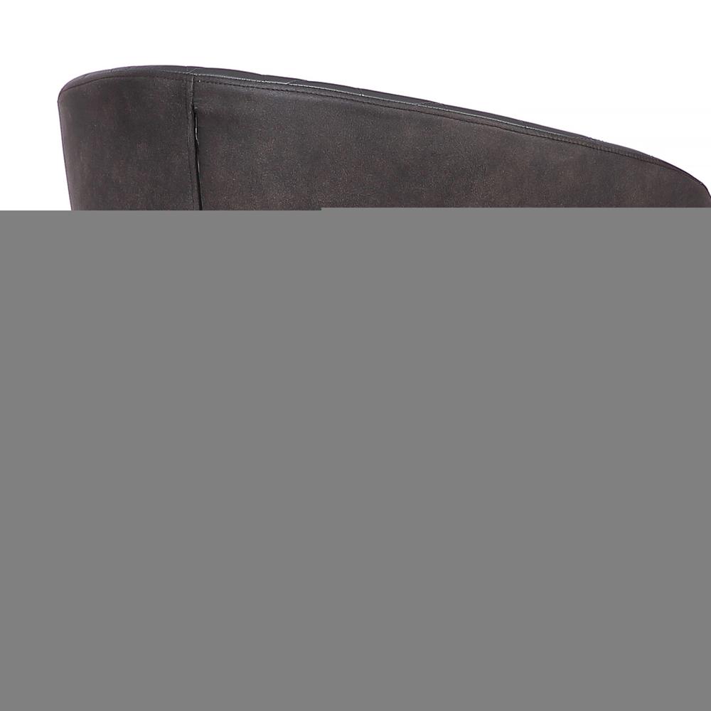 Ava Contemporary Dining Chair in Black Powder Coated Finish and Grey Faux Leather. Picture 3