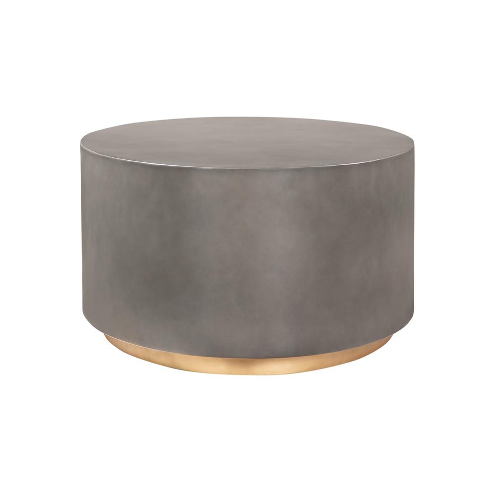 Anais Concrete and Brass Oval Coffee Table. Picture 2