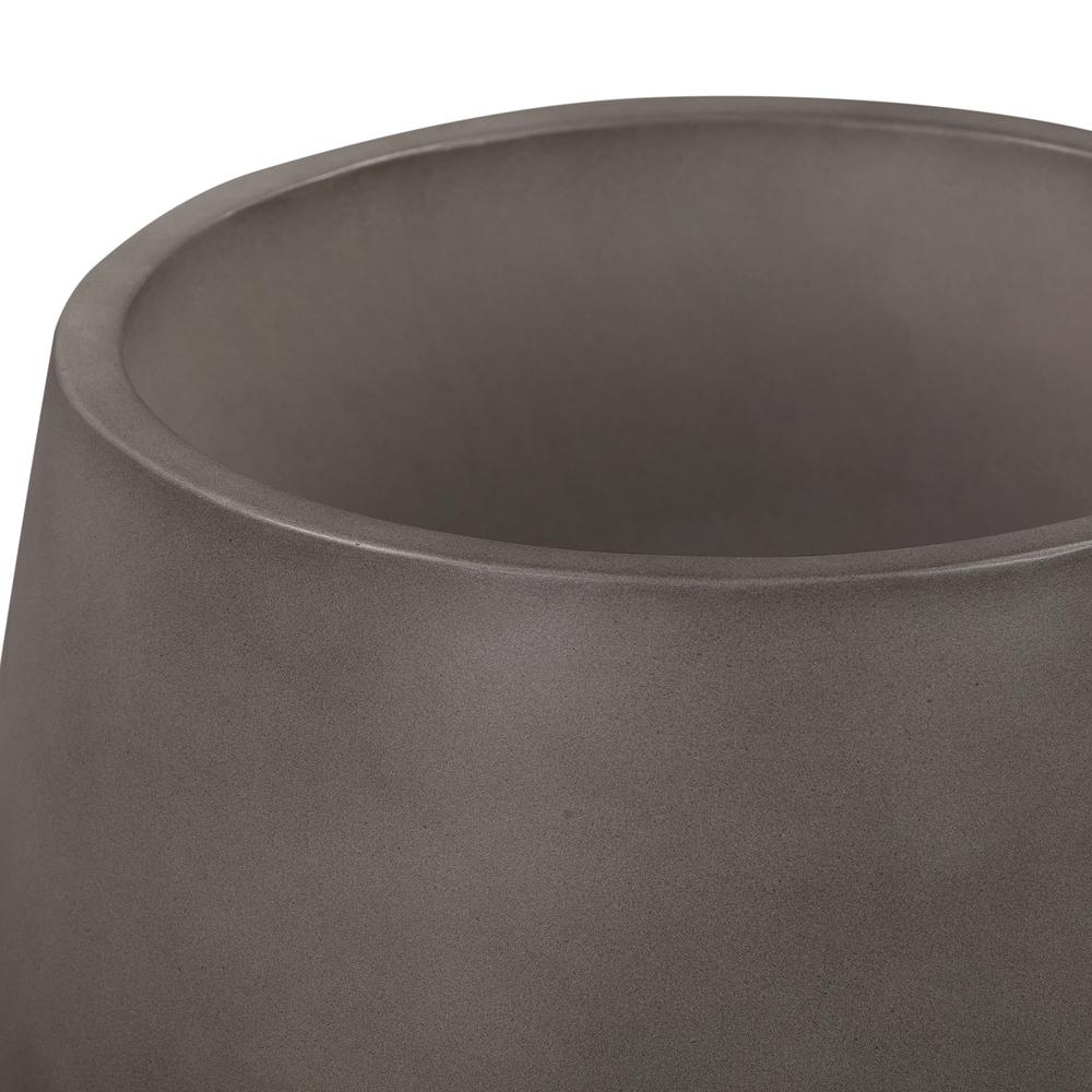 Amethyst Large Round Lightweight Concrete Indoor or Outdoor Planter in grey. Picture 3