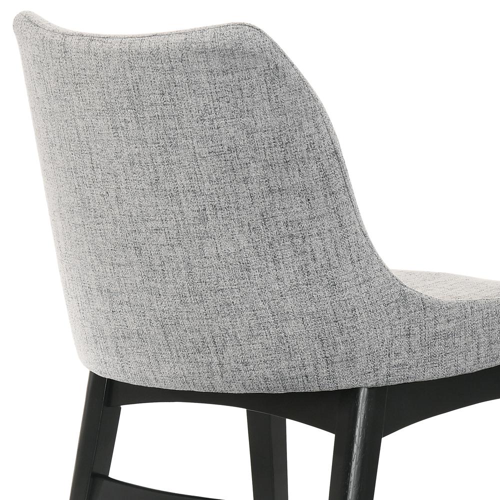 Azalea Gray Fabric and Black Wood Dining Side Chairs - Set of 2. Picture 6
