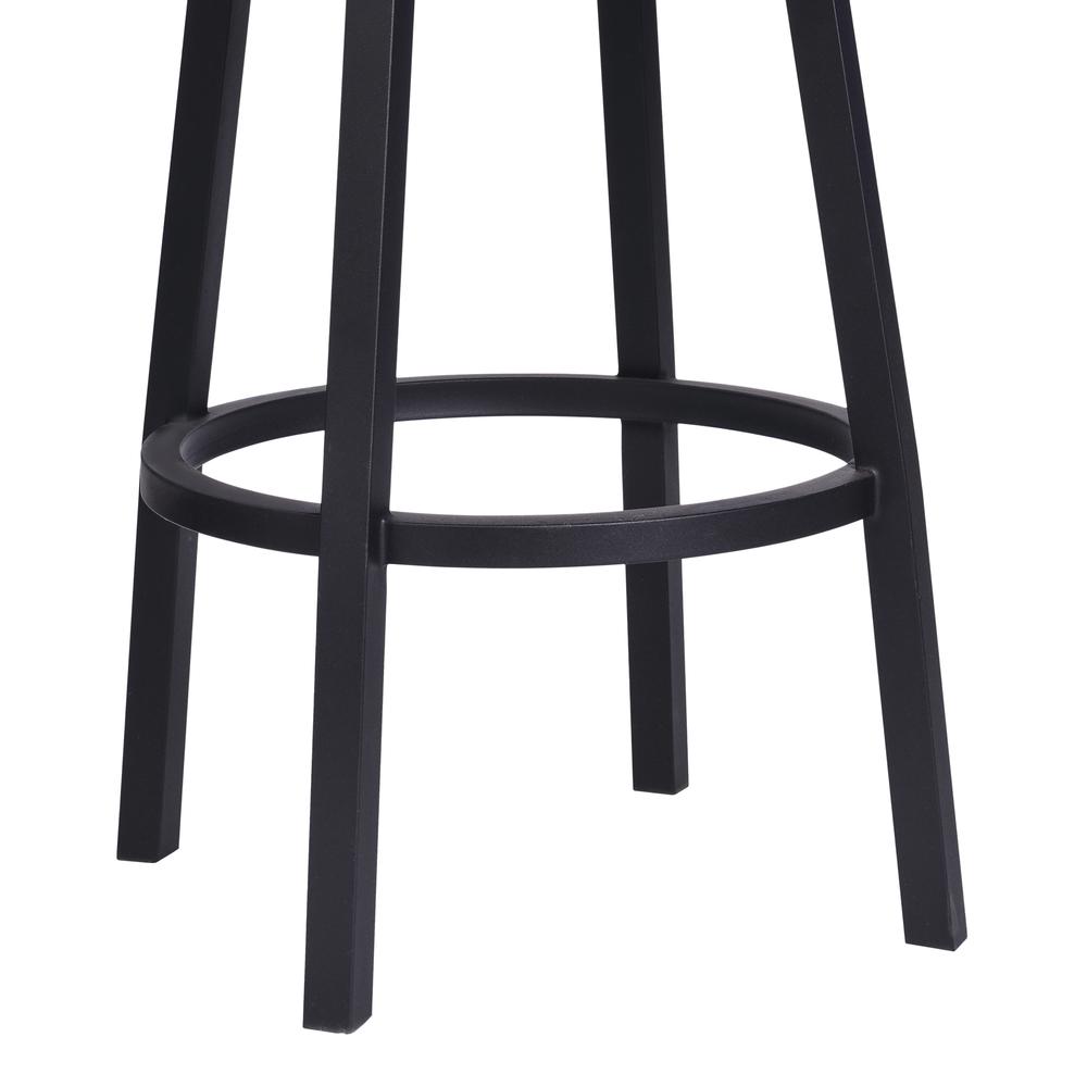 26” Counter Height Barstool in Black Powder Coated Finish and Vintage Black Faux Leather. Picture 6