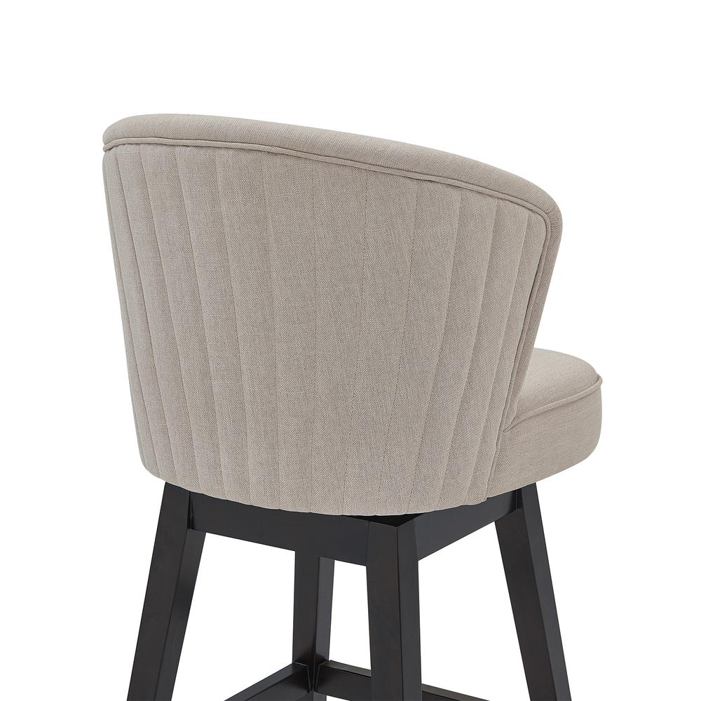 Brandy 26" Counter Height Wood Swivel Barstool in Espresso Finish with Tan Fabric. Picture 5