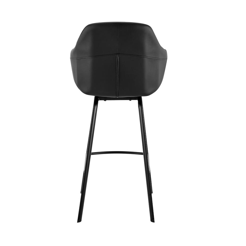 Brigden Black Faux Leather and Black Metal Swivel 26" Counter Stool. Picture 5